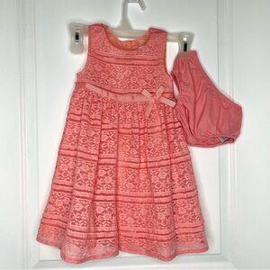 DKNY Coral Floral Lace Sleeveless Dress - Size 3T